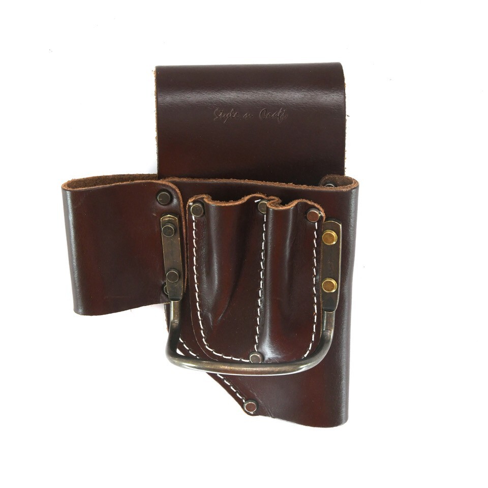 Style n Craft 98460-4 Pkt Pliers, Hammer, Pencil Holder in Tan Top Grain Leather