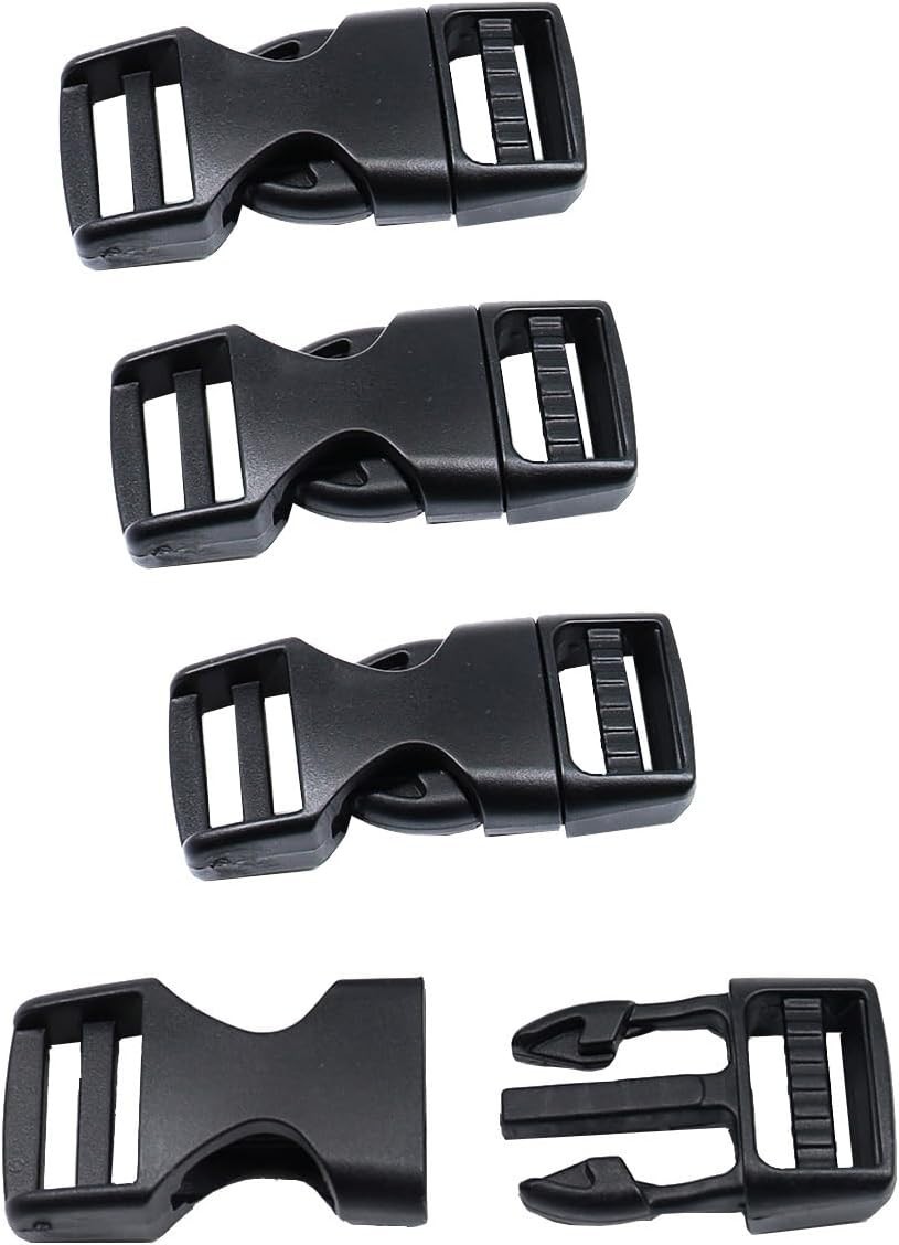 Dual-Side Adjustable 1/2″ & 5/8″ Plastic Buckles – Quick-Release Heavy-Duty Set