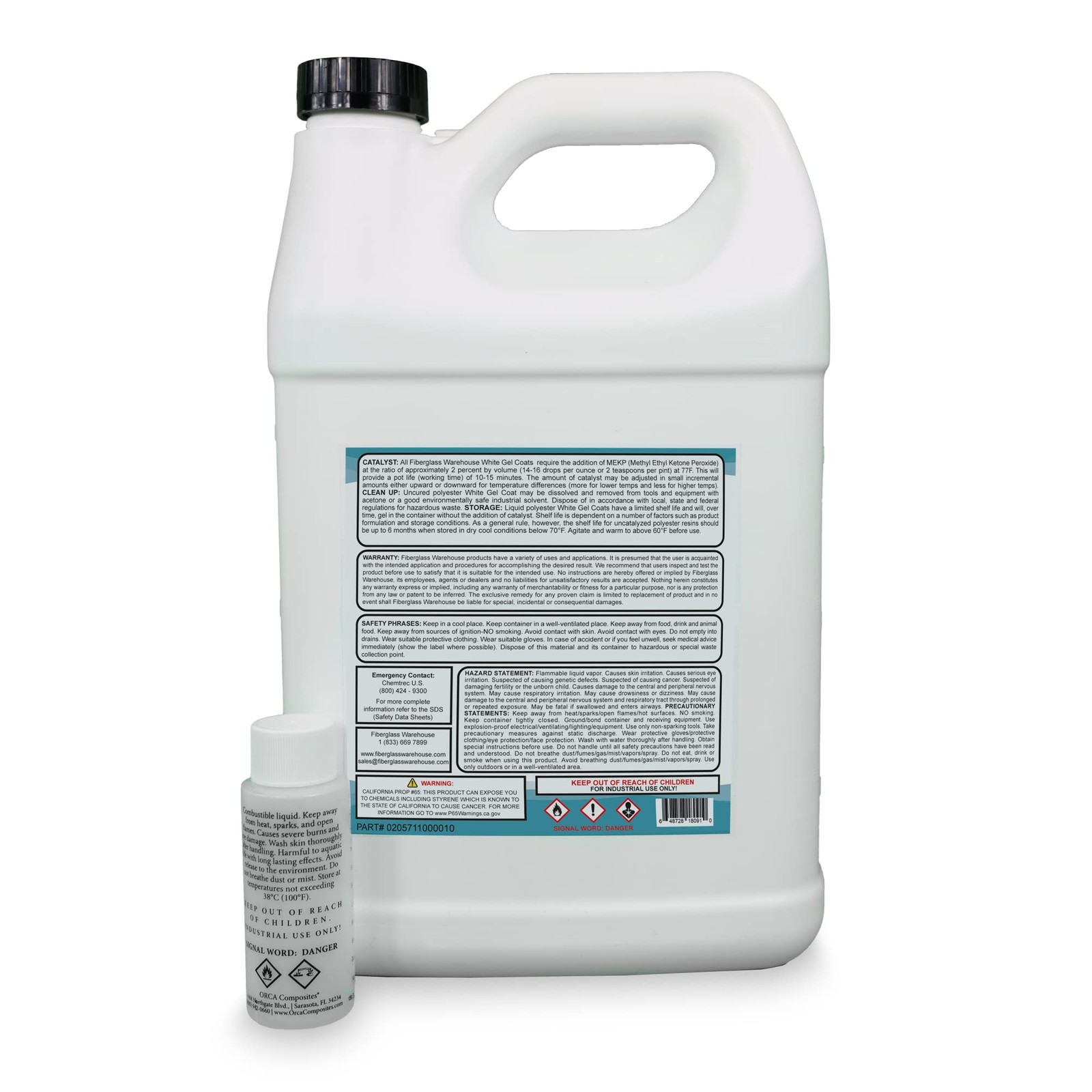 Fiberglass Warehouse Gel 1 Gallon White No Wax 2 Oz Mekp Catalyst Easy