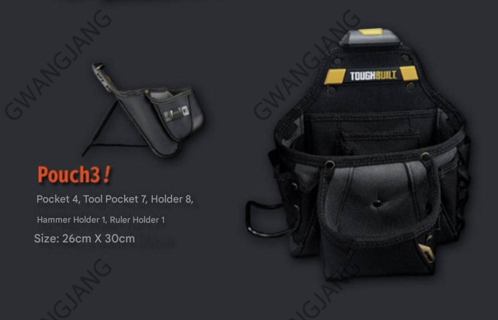 Full Set TOUGHBUILT TB-CT-101-5P Tool Belt DIY Easy Hand Work Famous Durable