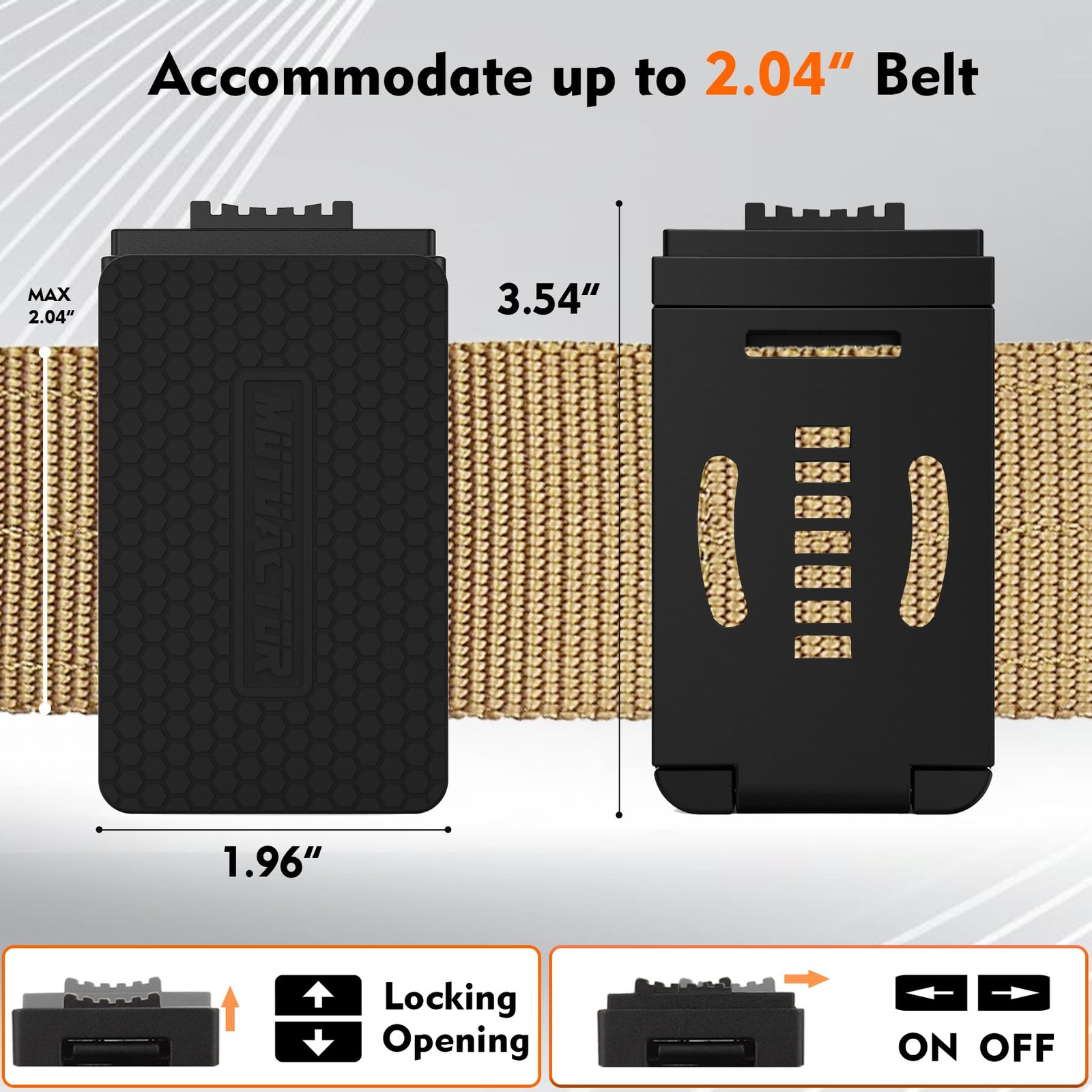 MUTUACTOR 1PCS Magnetic Tool Belt Clip,Anti-Slip Heavy-Duty Black