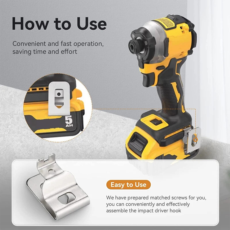 5PK Power Tool Belt Clip Hook Cordless Drill Holder with Screw for Dewalt
