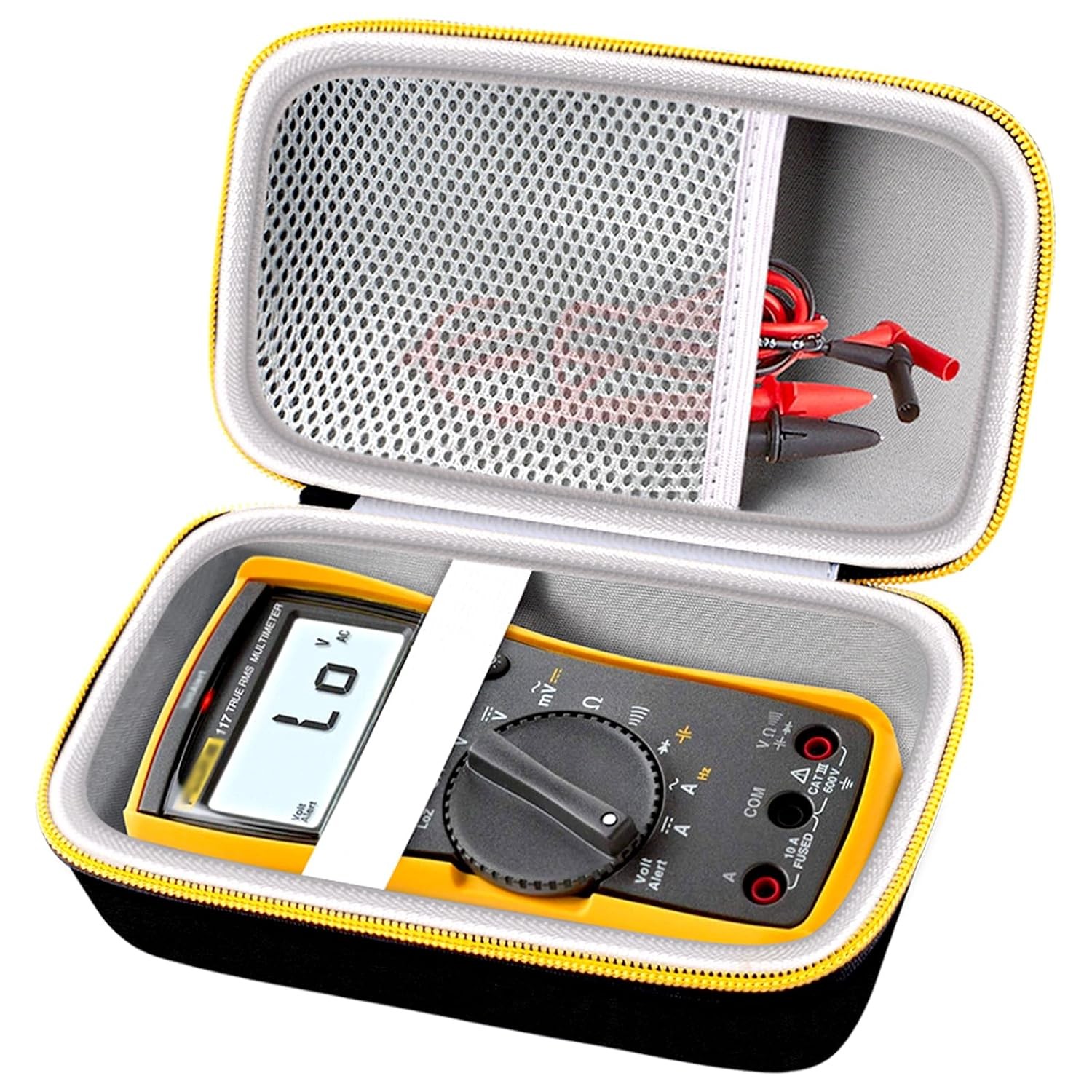 Fluke 115 116 117 Multimeter Case Hard Shell Black & Grey Interior Protective