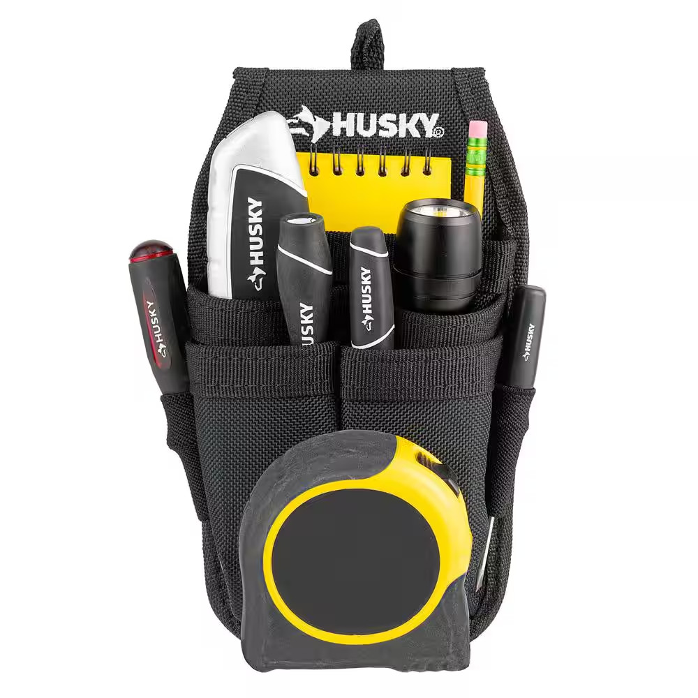 5 In. 5-Pocket Black Four Barrel Tool Belt Pouch