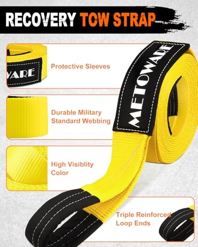 Heavy Duty Tow Strap Recovery Kit – 3″ x 20ft(35,000lbs) Tree Saver Winch