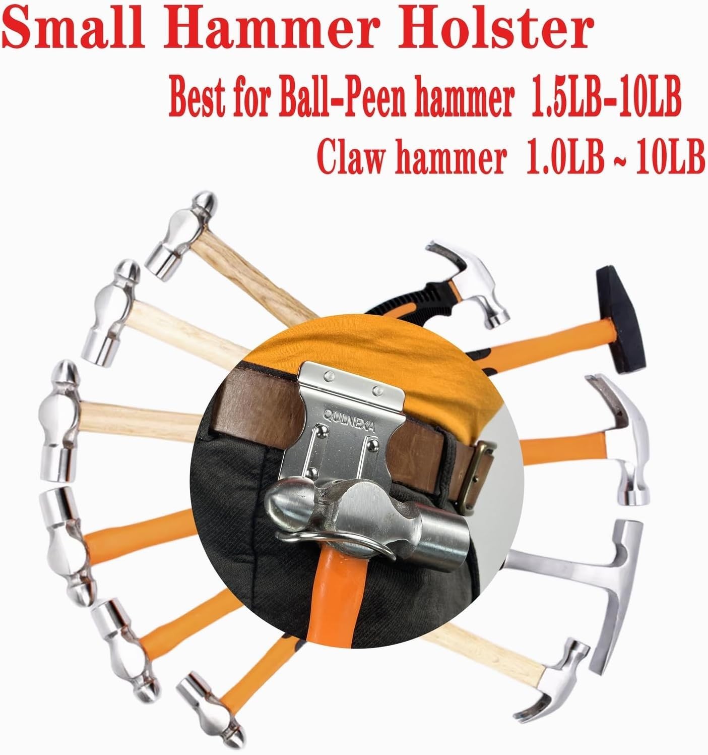 Stainless Steel Hammer Holder Drill Holster For Tool Belt 2.0 Inch Loop Pouch