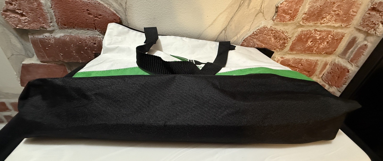 Sherwin Williams Empty White/Green/Black Canvas Tote Bag GREEN SURE Embroidered