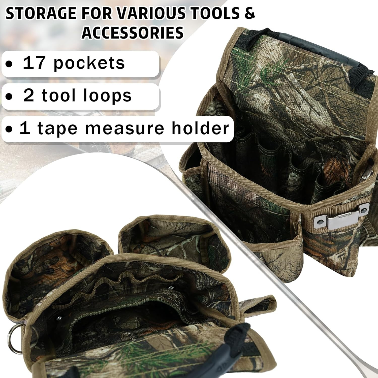 Professional Tool Belt with Suspenders for Men, Heavy Duty Framing Tool