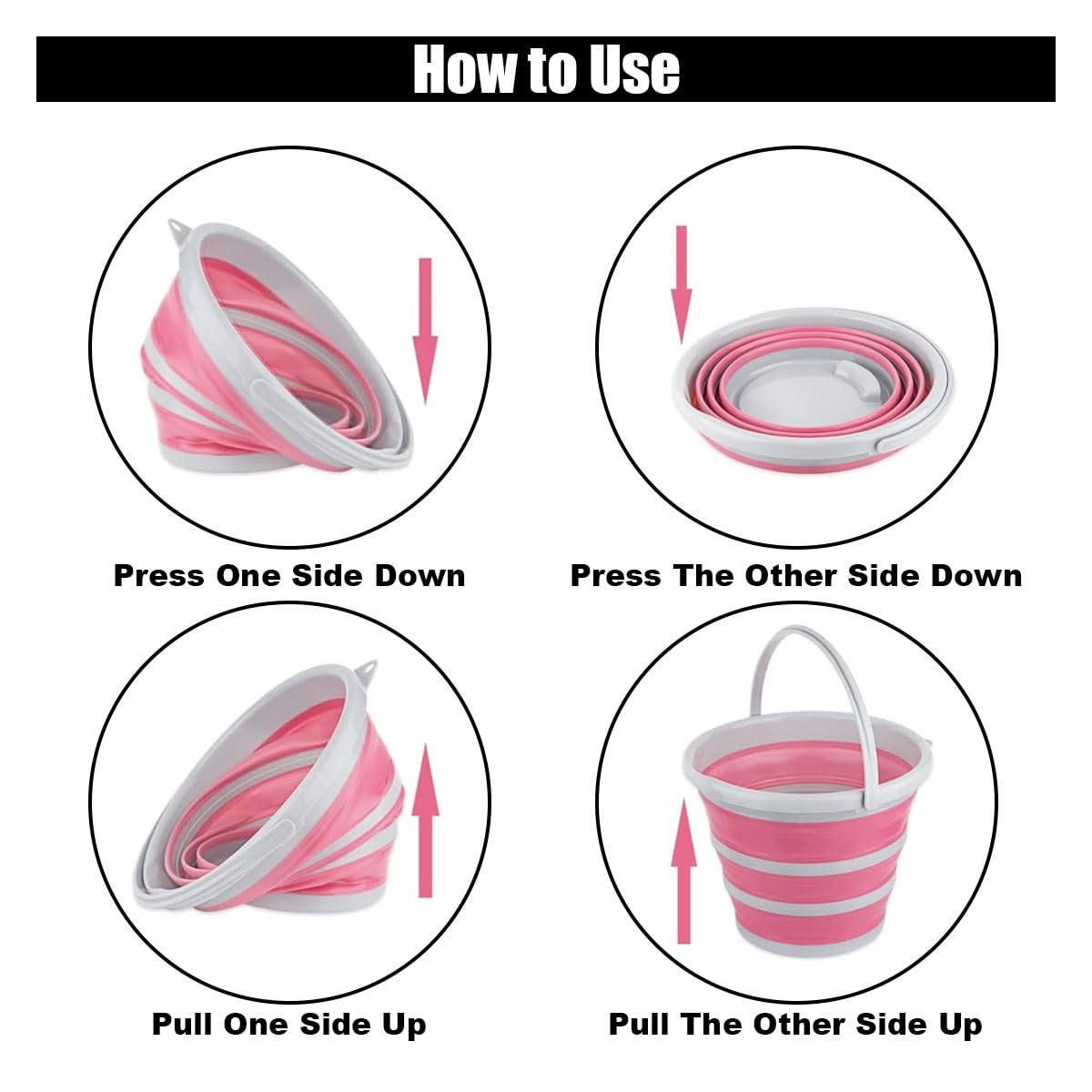 Collapsible 10L Folding Bucket for Car Wash, Camping, and Garden Use