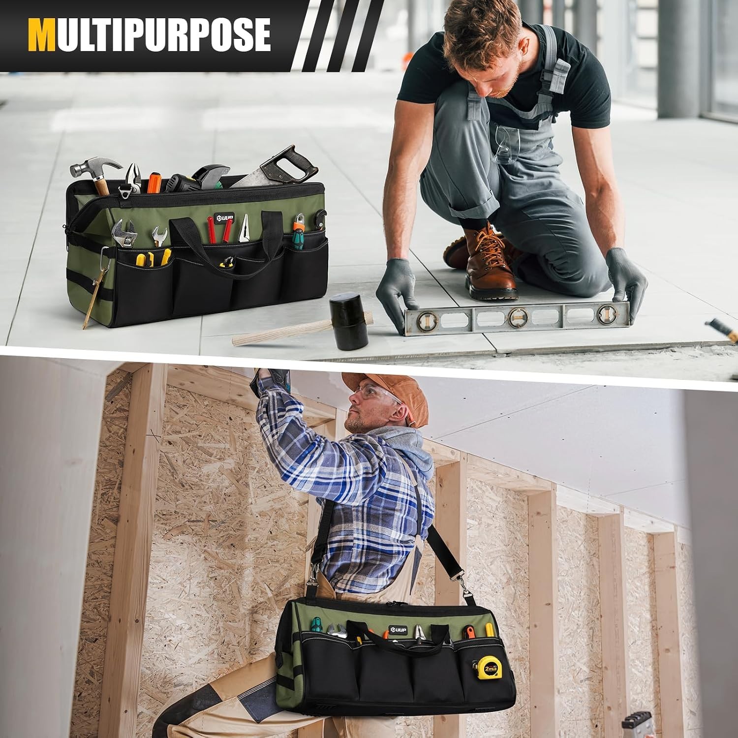 Large Capacity Tool Organizer Bag with Shoulder Strap