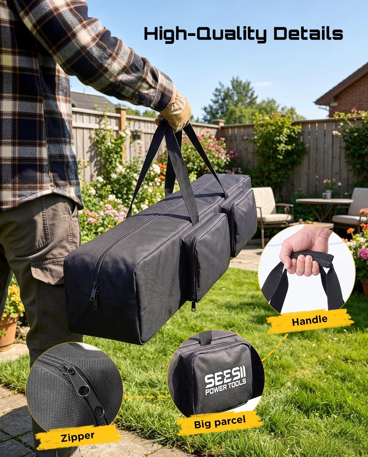 Universal 55-Inch Tool Storage Bag for Pole Saws, Hedge Trimmers & Pruners – Wat