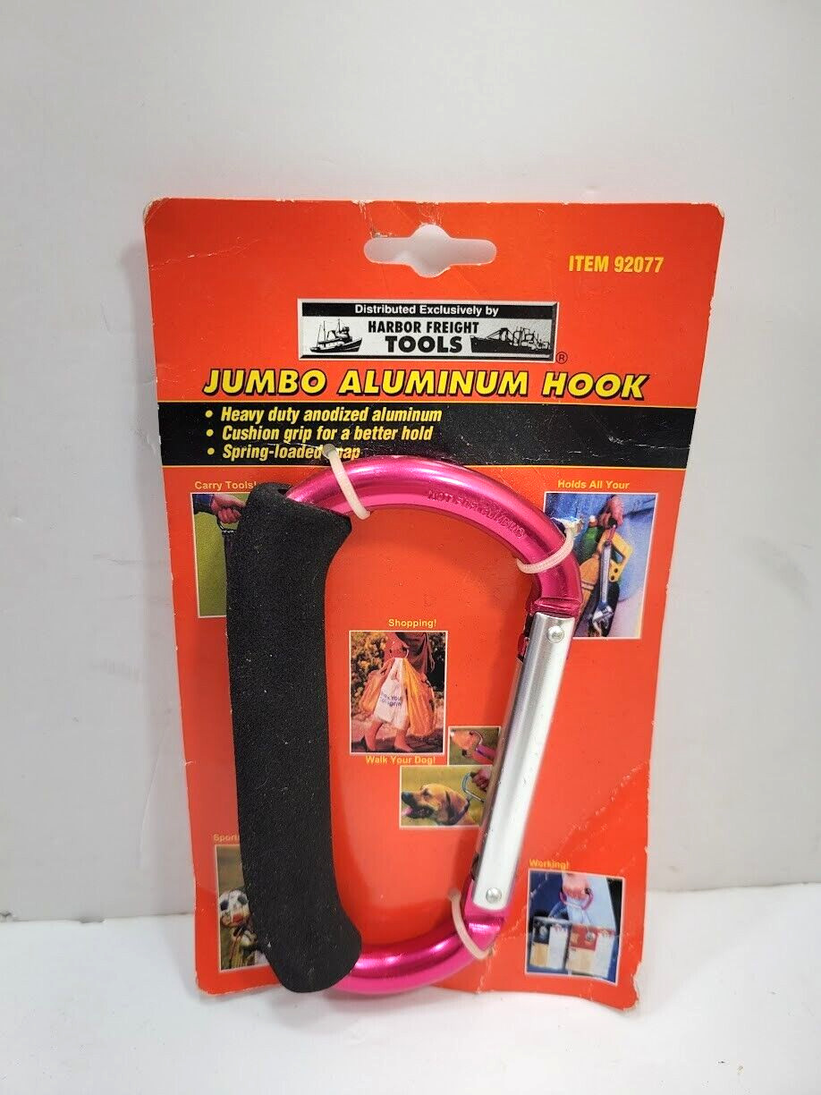Aluminum Hook Jumbo 5 1/2 Inch With Spring Loaded Snap and Cushion Grip Red