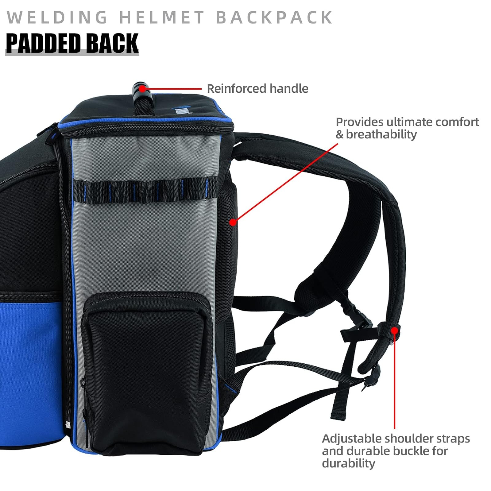 KUNN Welding Backpack Electrician Blue Helmet Bag