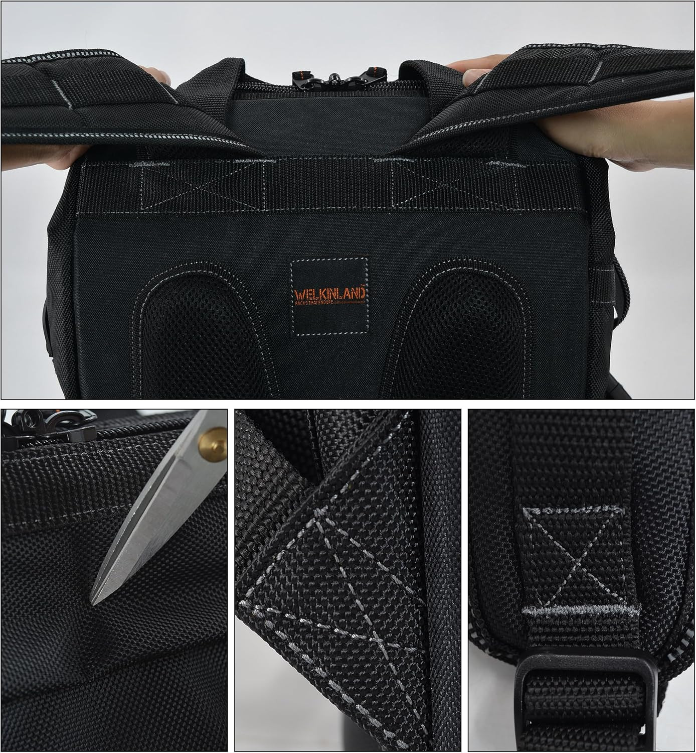 WELKINLAND 55-Pockets Tool Backpack, Tool Bag Backpack, Backpack Tool Bag, Tool