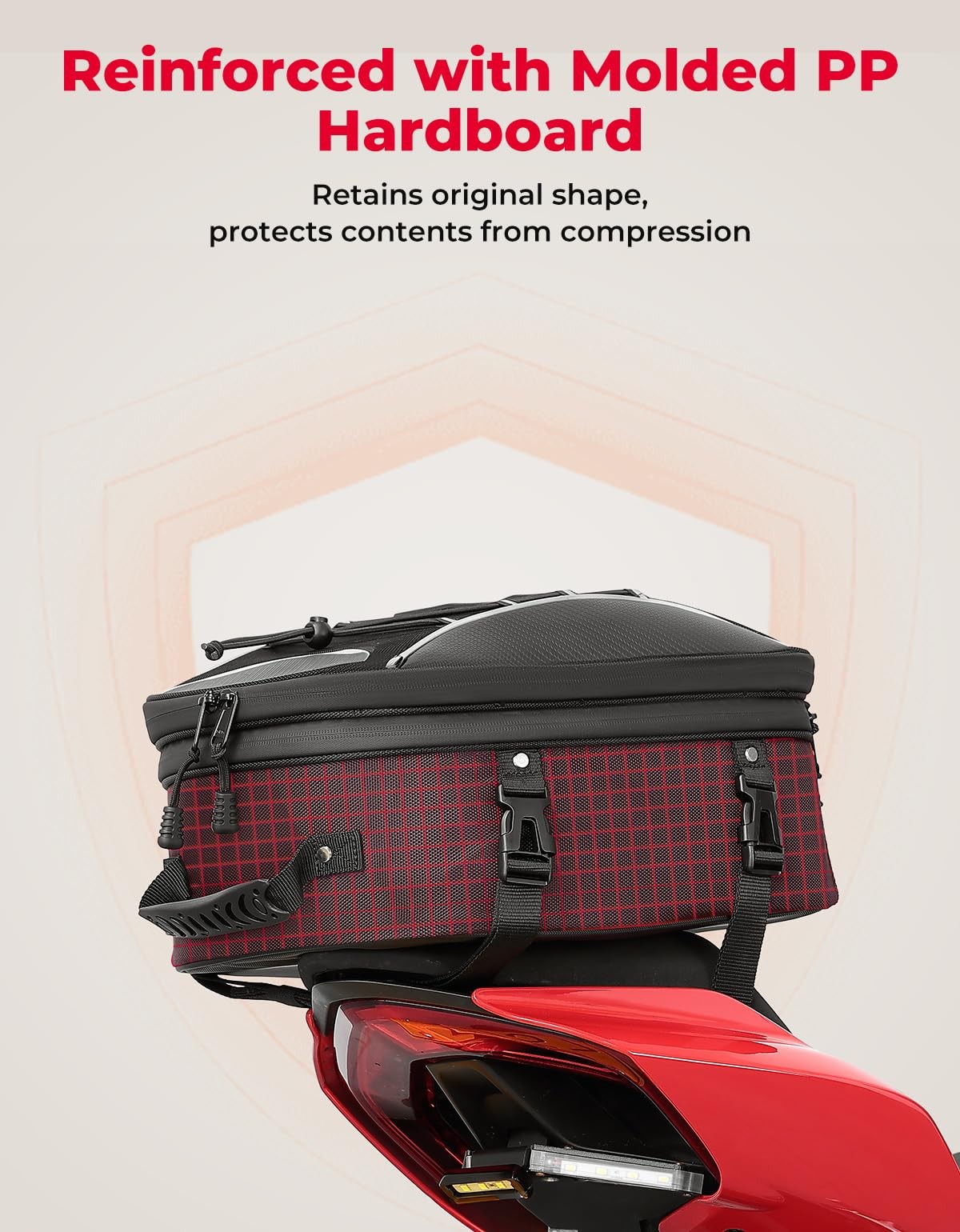 Motorcycle Tail Bag, Dual Use Motorcycle Rear Seat Bag with Waterproof Rain C…