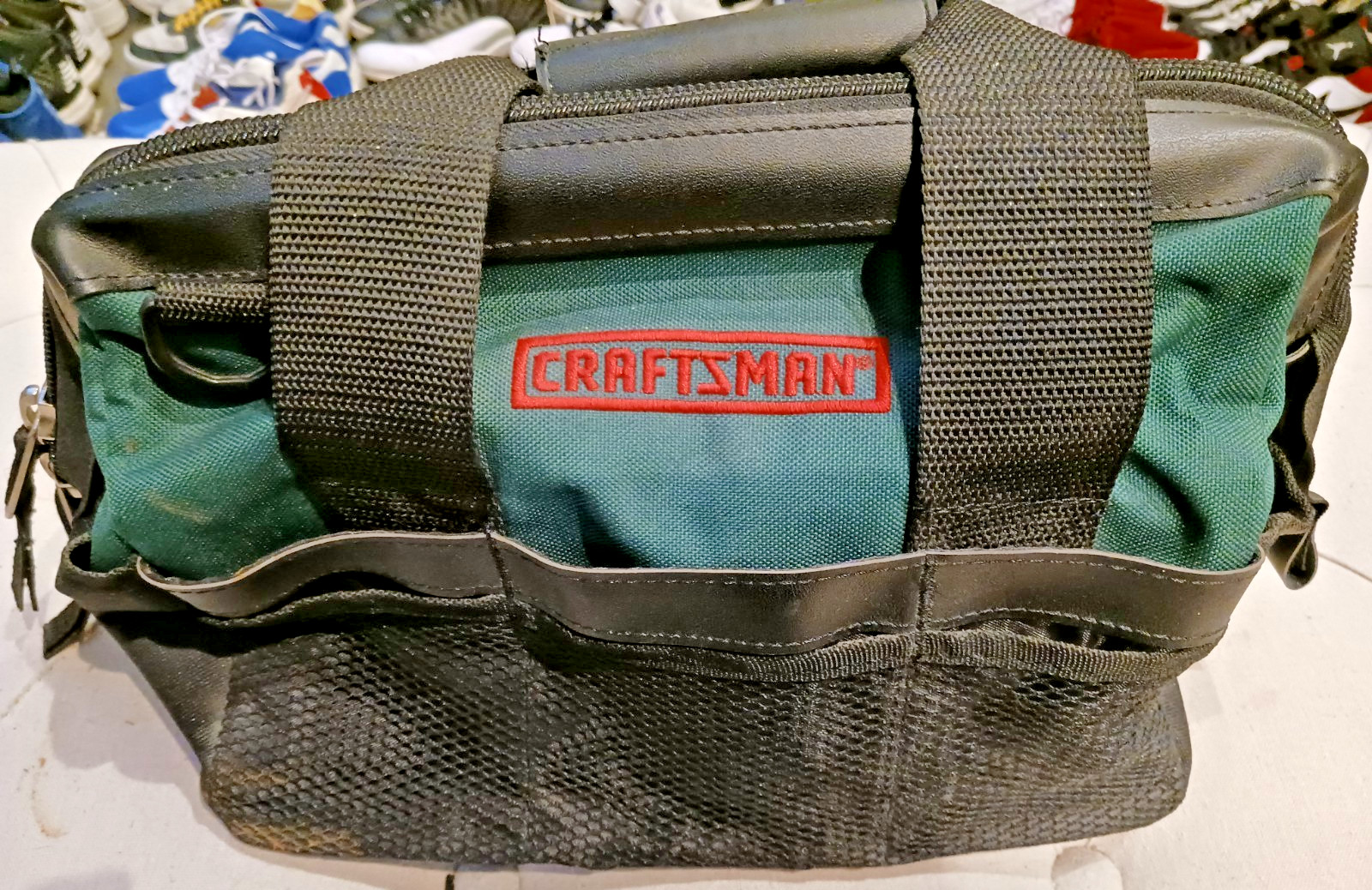 CRAFTSMAN BIG MOUTH HEAVY DUTY TOOL BAG + HANDLE ZIPPERED 13X10X9″ NICE!!!