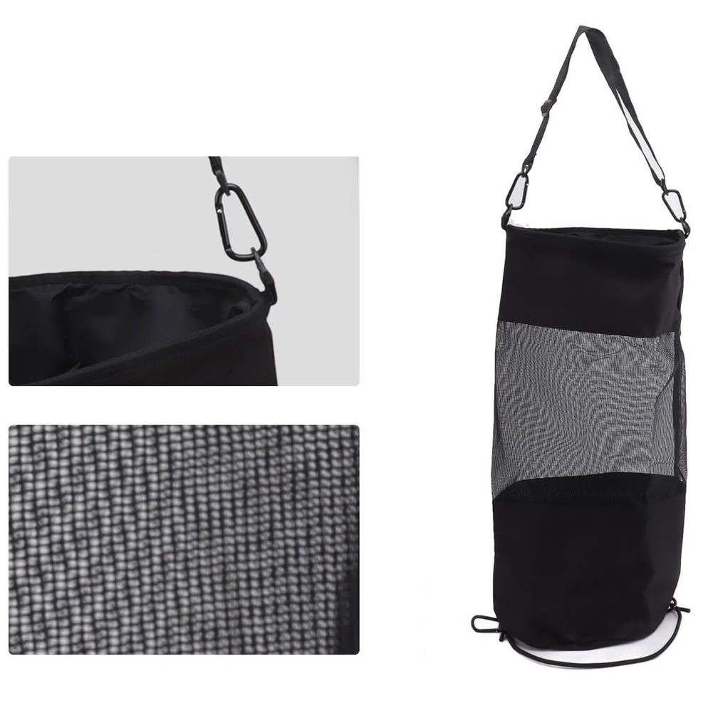 24x58cm Hanging Trash Bag with Hook Foldable Oxford Fabric for Outdoor Camping