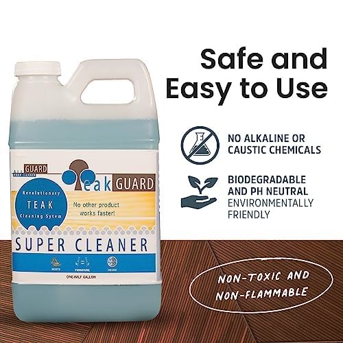 Teakguard Teak Pre-Finish Wood For Outdoor Teak Surfaces Deep-Cleaning Marine